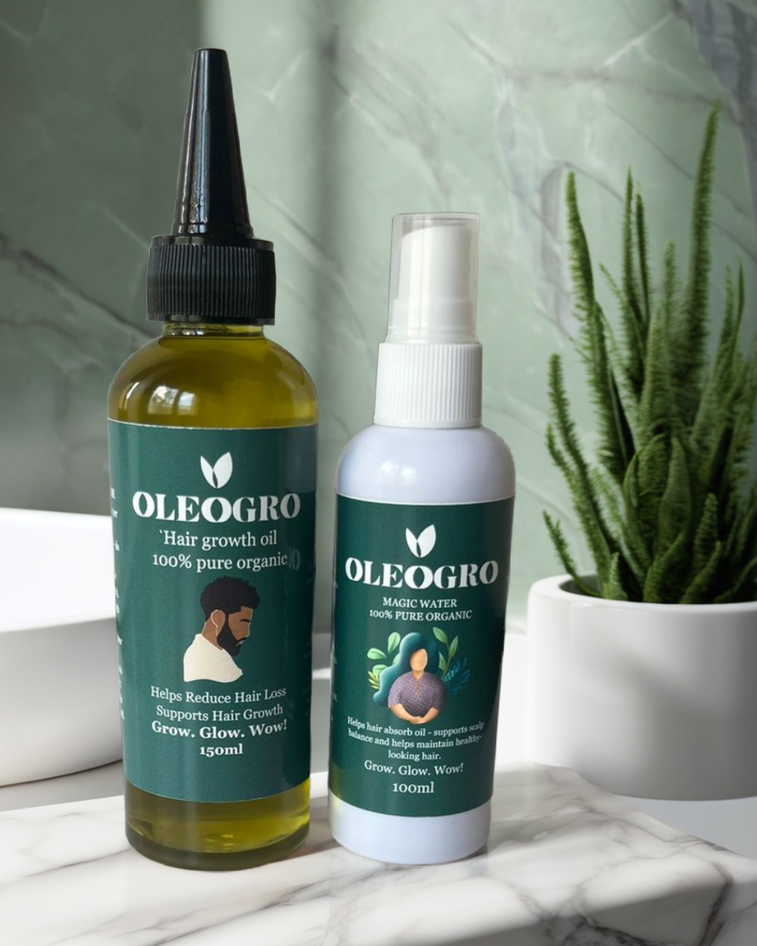 Double Magic| Men Hair Growth oil and  Magic Water| 100% pure organic
