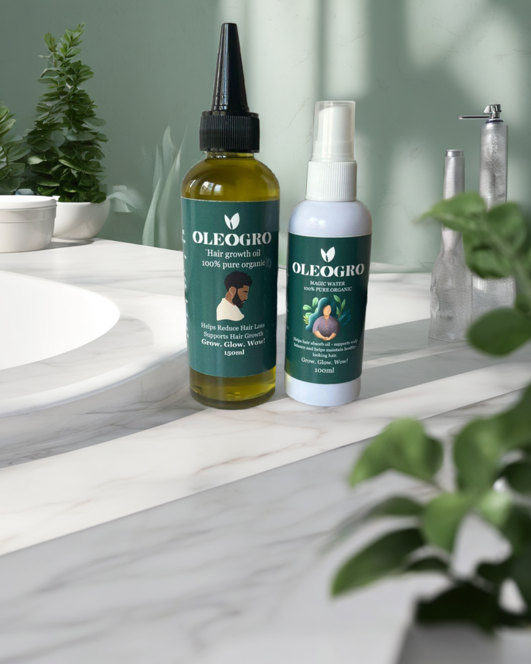 Double Magic| Men Hair Growth oil and  Magic Water| 100% pure organic