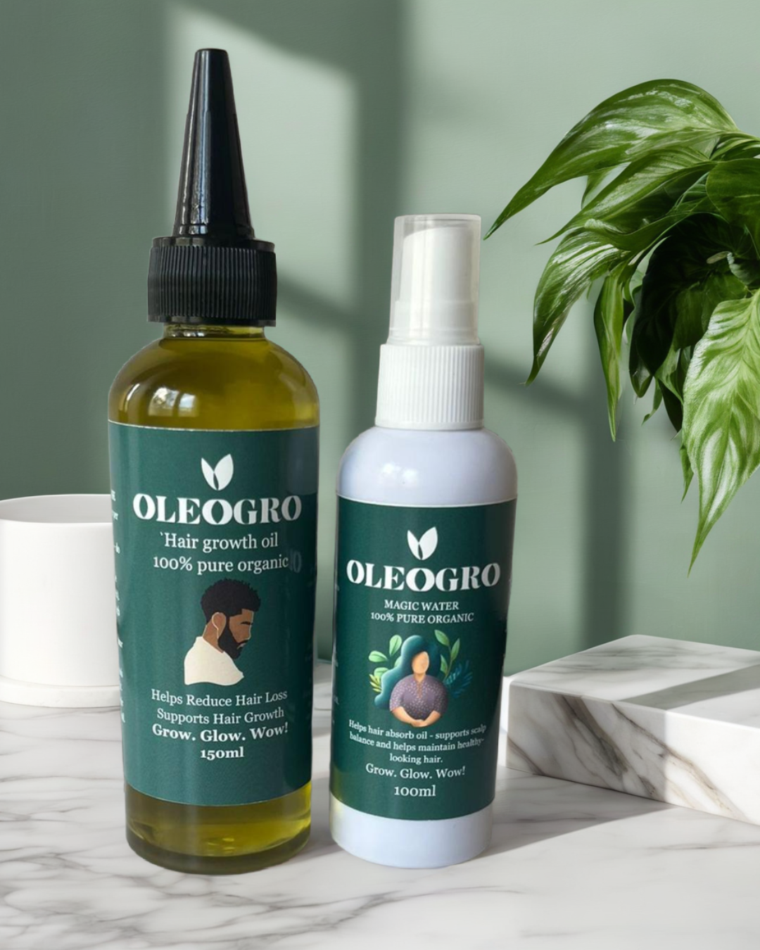 Double Magic| Men Hair Growth oil and  Magic Water| 100% pure organic