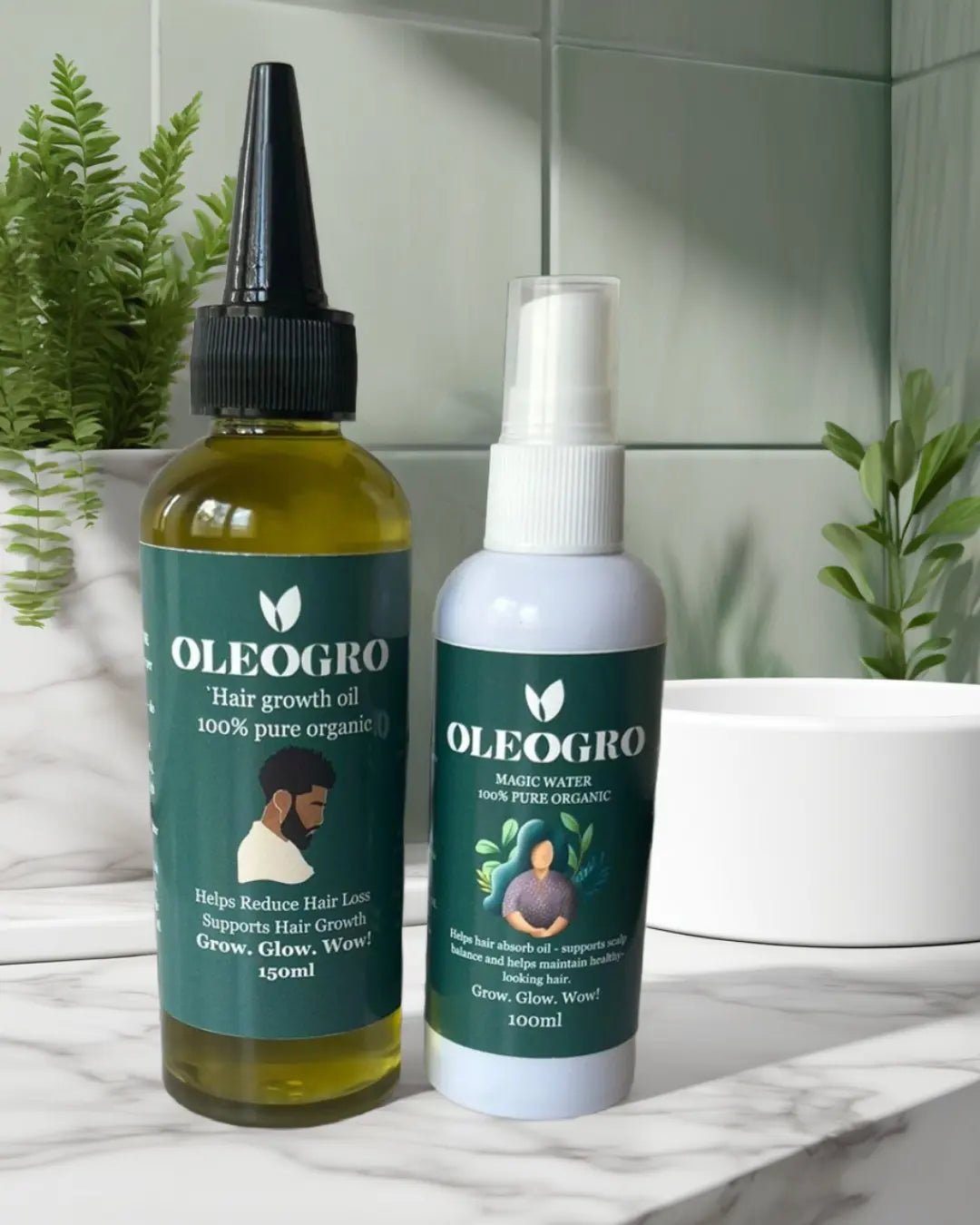 Double Magic| Men Hair Growth oil and  Magic Water| 100% pure organic