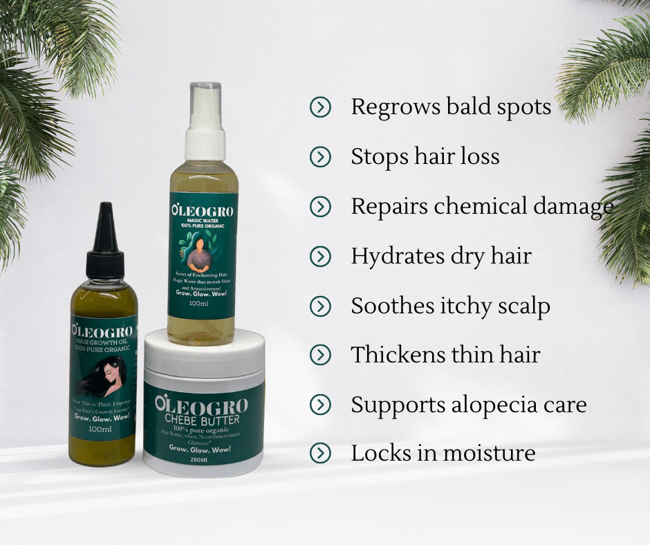 Women Basic Set | Hair Growth oil+ Magic Water+Chebe Butter| 100% pure organic