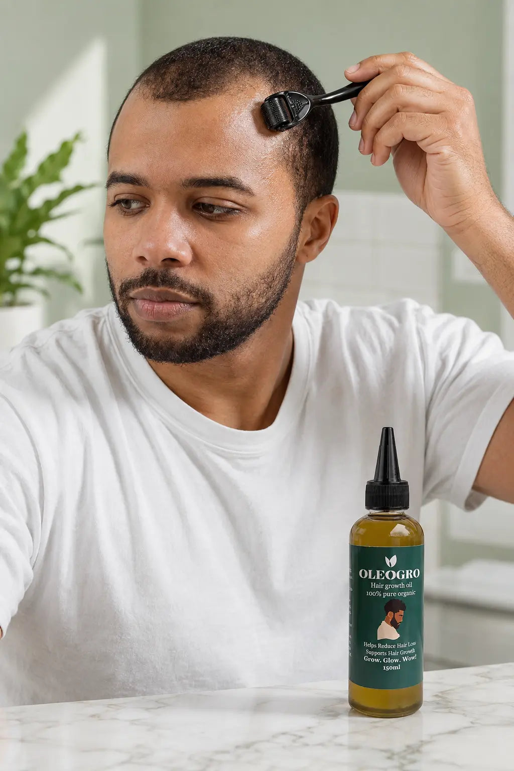 Rolling before application helps the oil absorb evenly into the scalp and skin.