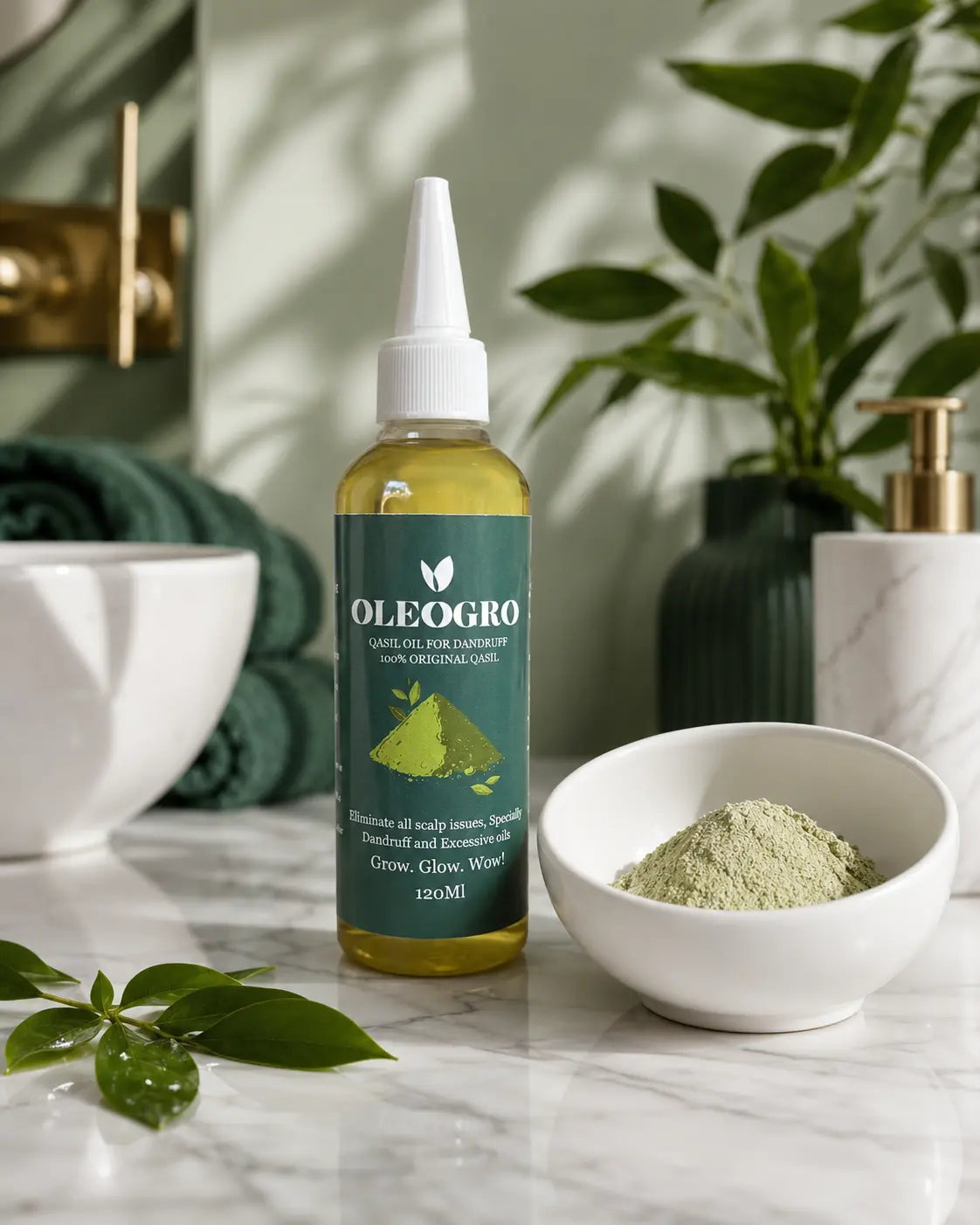 Huile capillaire Qasil | Solution antipelliculaire et soin nettoyant en profondeur | 100 % pure et biologique